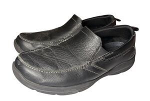 Skechers Extra Wide Fit Harper Forde Shoes Mens Size 9.5 Black Leather Loafers